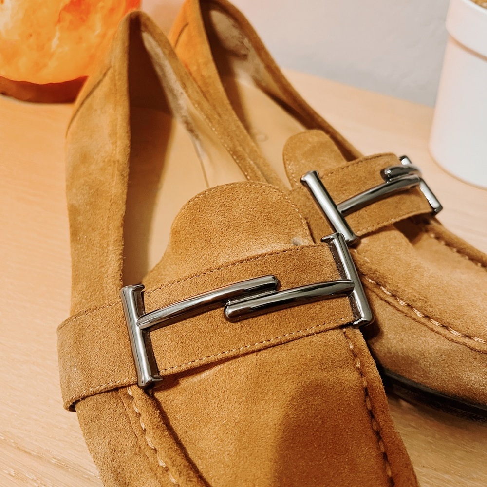 Franco Sarto Tan Suede Womens Loafer Shoes - Picture 3 of 8